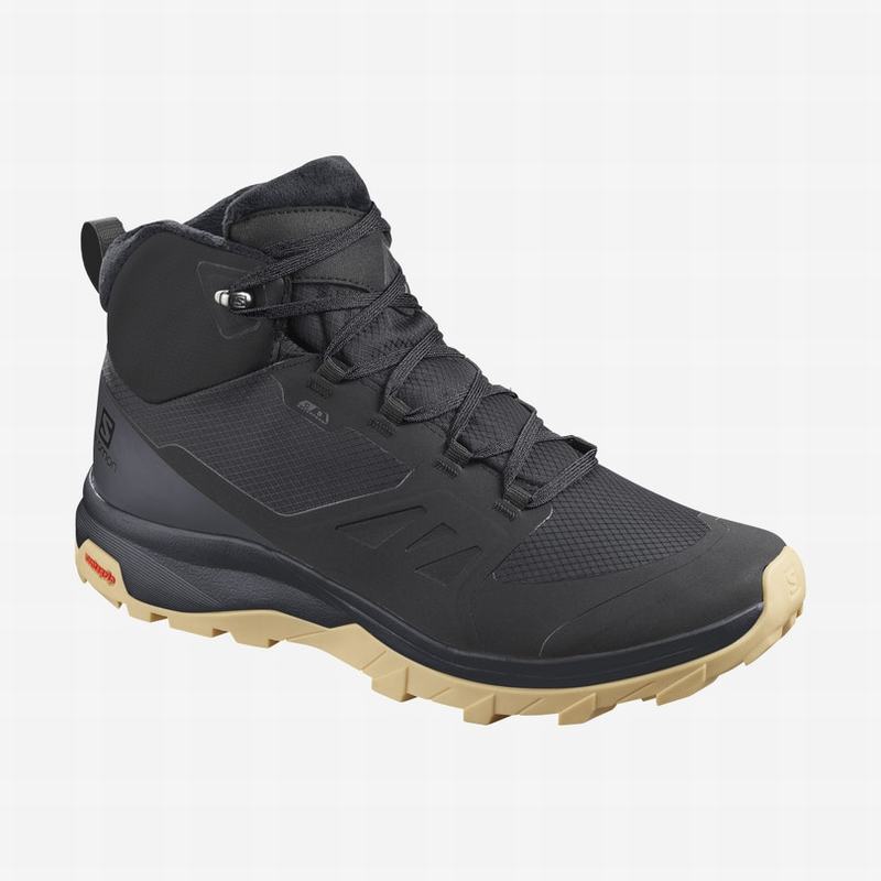 Botas De Invierno Salomon Hombre Negras - Salomon Argentina OUTSNAP CLIMASALOMON™ IMPERMEABLE ,95361